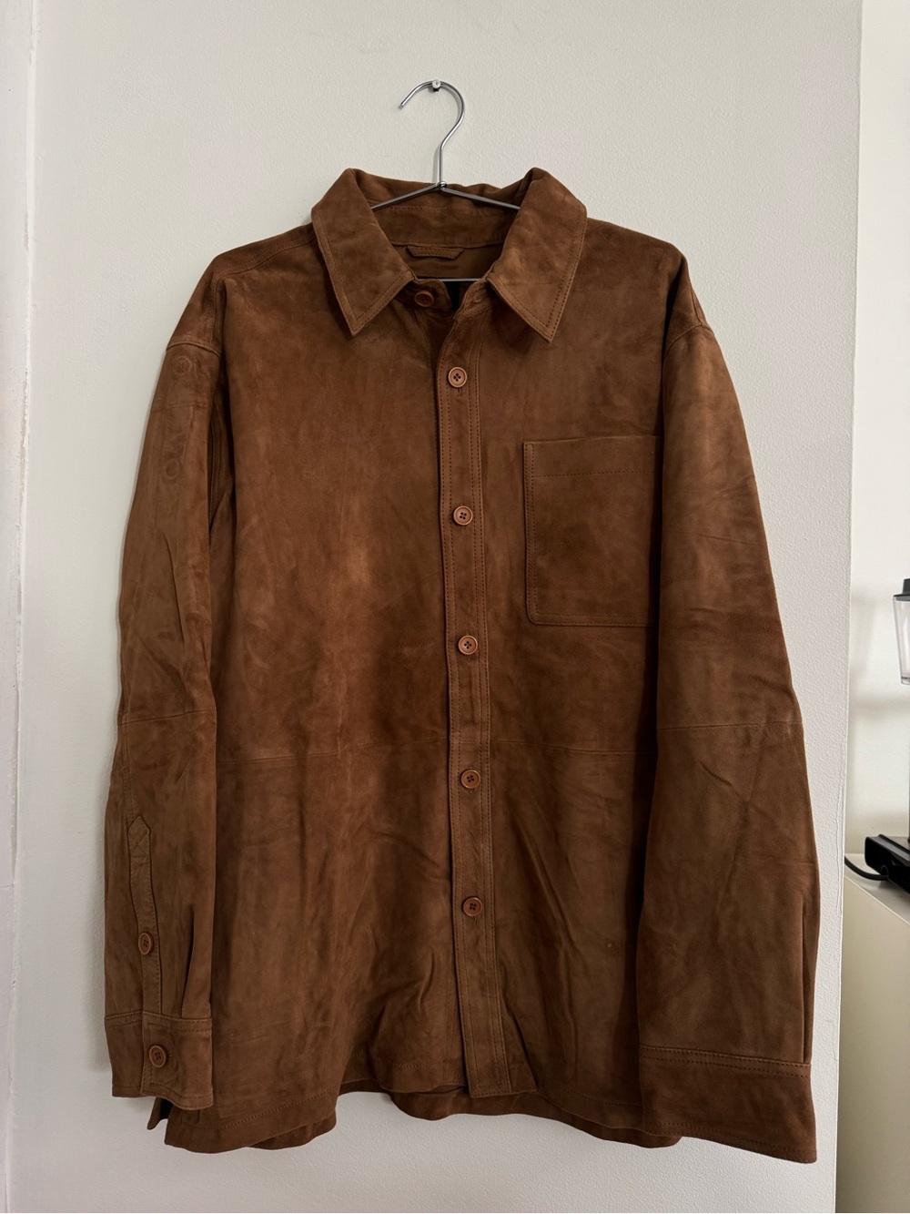 Quince 100% Suede Overshirt Brown Shirt Jacket XL